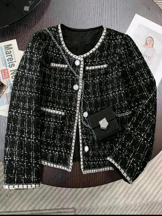 Jackets & Blazers - Women's Elegant French Tweed Jacket  Cloth For Women